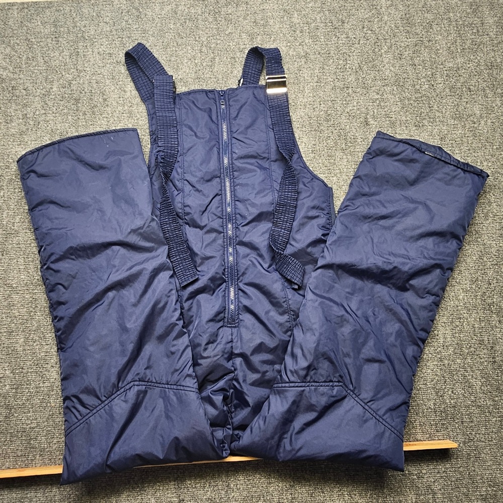 Vintage Snuggler Mens Navy Blue Insulated Ski Bibs Snow Overalls Size Medium
